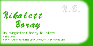 nikolett boray business card